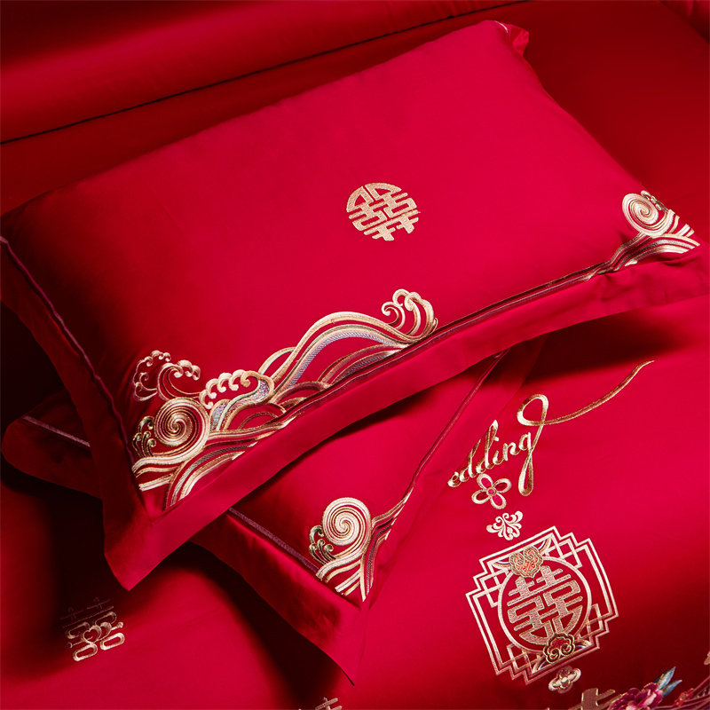 sholisa小林婚庆四件套纯棉六八十件套喜庆大红结婚刺绣床单被套,淘宝优惠券,粉丝福利购,淘宝优惠卷