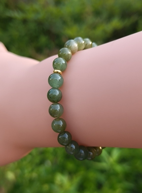 天然缅甸翡翠手串冰秋香圆珠玉石手链时尚卡6.5mm30颗女公主年轻