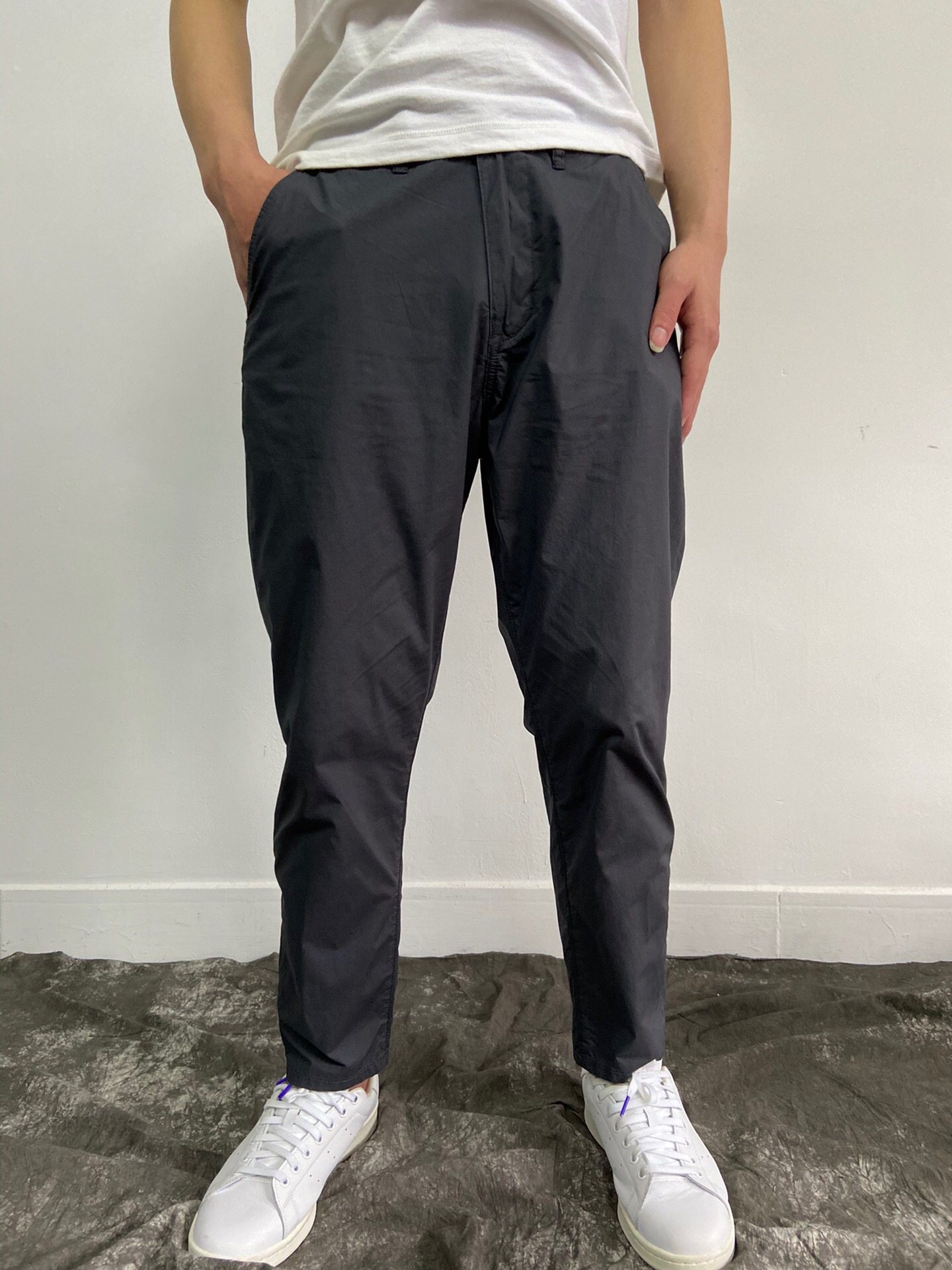 薄 纸的厚度新品三色锥形九分休闲裤微弹97 棉3 氨纶9分裤男