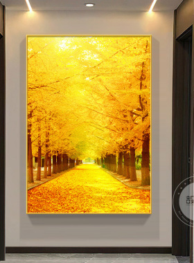 发财树客厅画装饰画餐厅走廊玄关