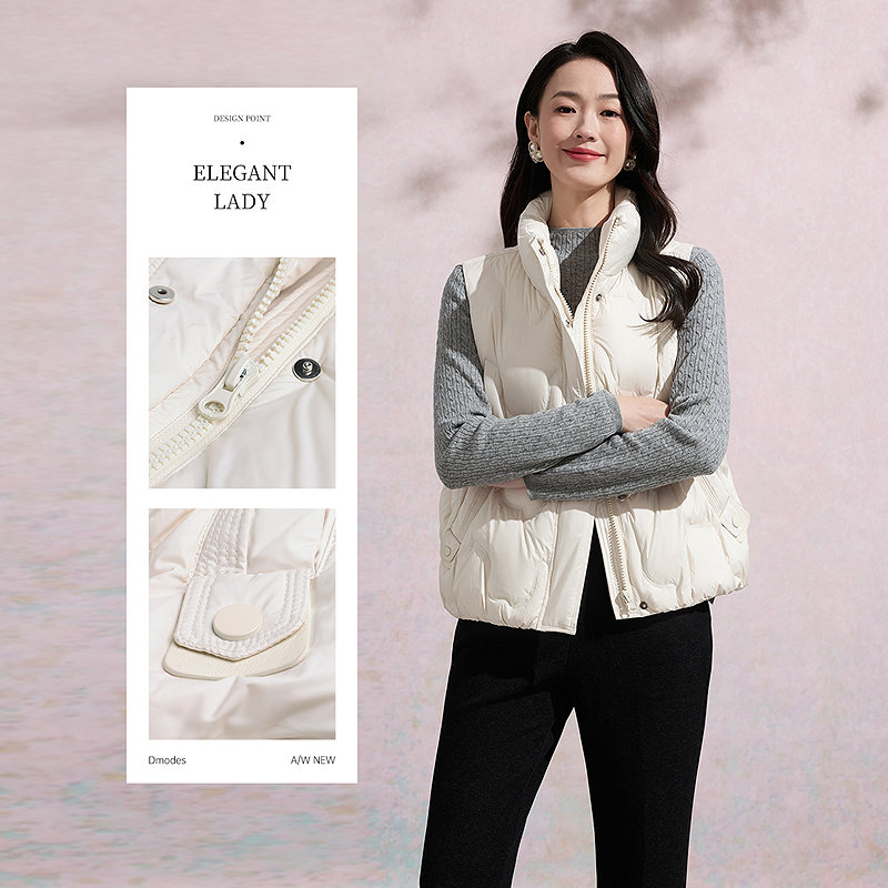 黛玛诗羽绒马甲2025秋冬新款显瘦无袖外套羽绒服女外穿马夹短款,淘宝优惠券,粉丝福利购,淘宝优惠卷