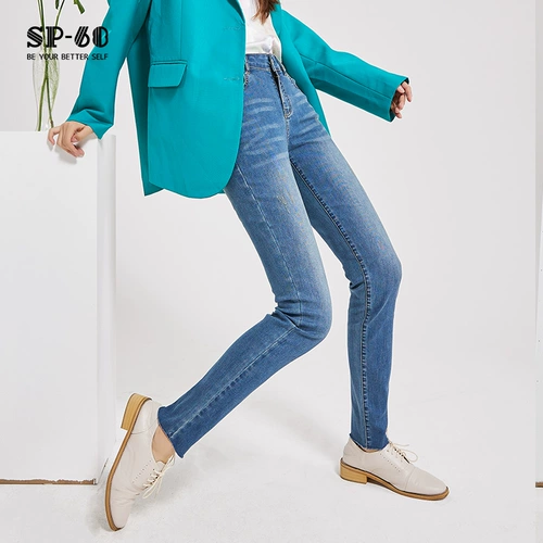 Осенние джинсы, синие штаны, средняя посадка, коллекция 2021, подходит для подростков