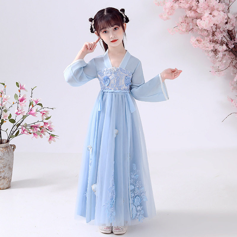 女童汉服连衣裙春装15中大童公主裙 佐曼琳连衣裙