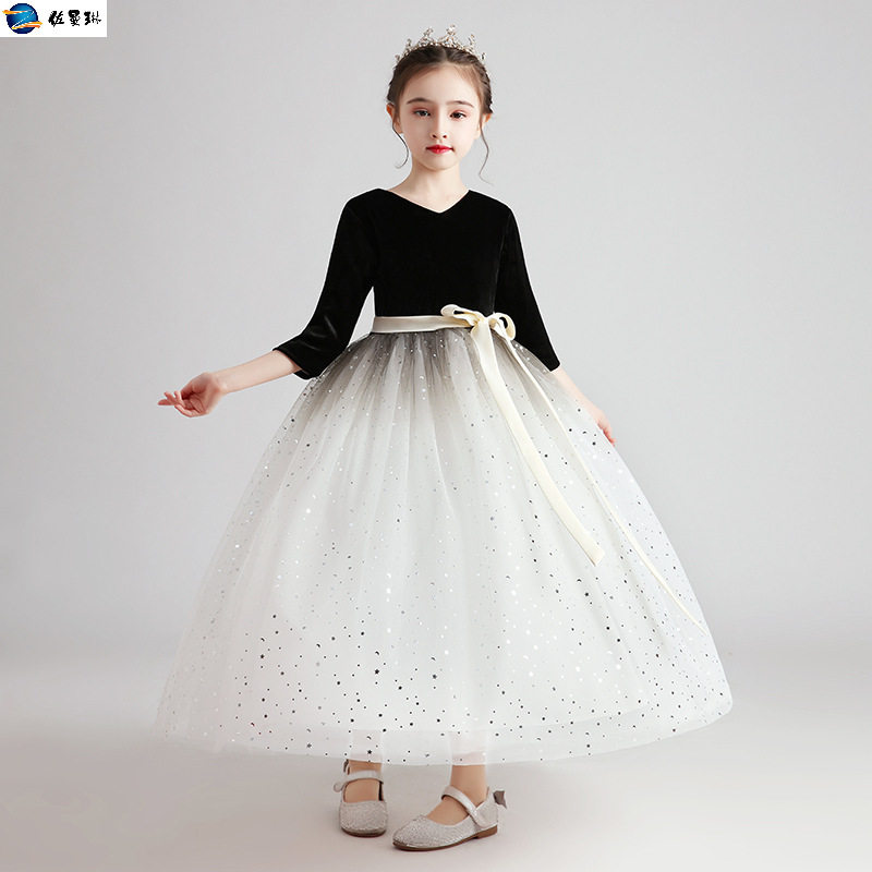 女童钢琴花童生日公主裙儿童演出服 佐曼琳连衣裙