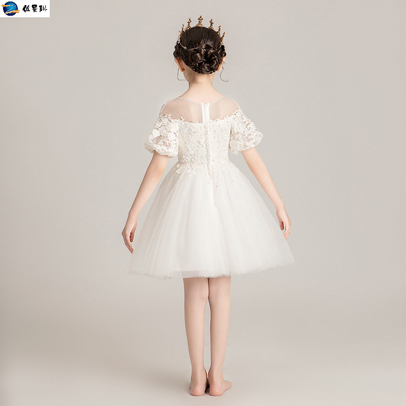 女童白纱公主裙花童婚纱裙夏演出服 佐曼琳连衣裙