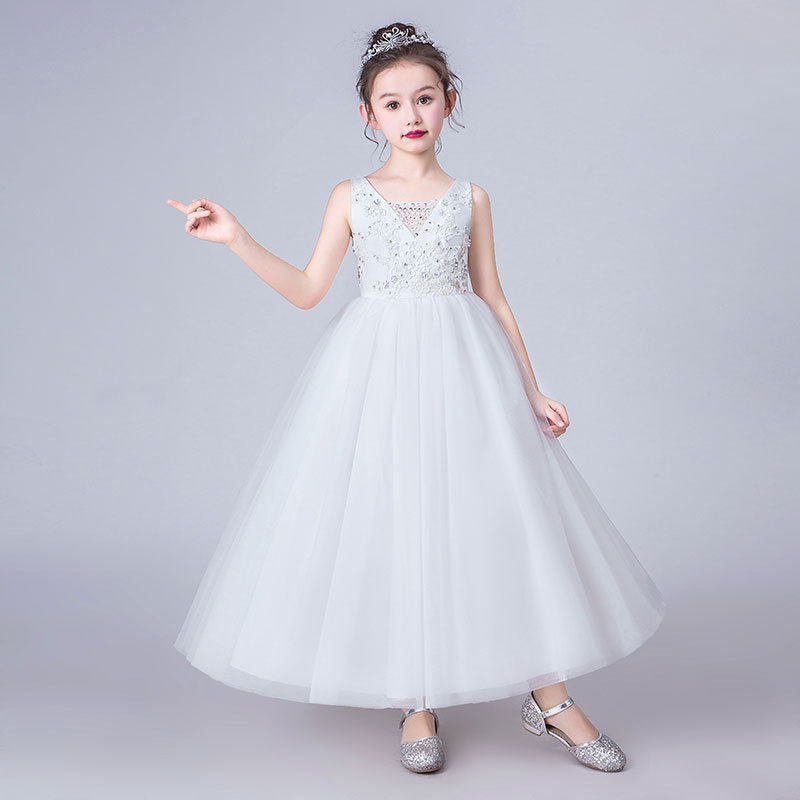 儿童公主裙新款花童主持人演出服 佐曼琳连衣裙