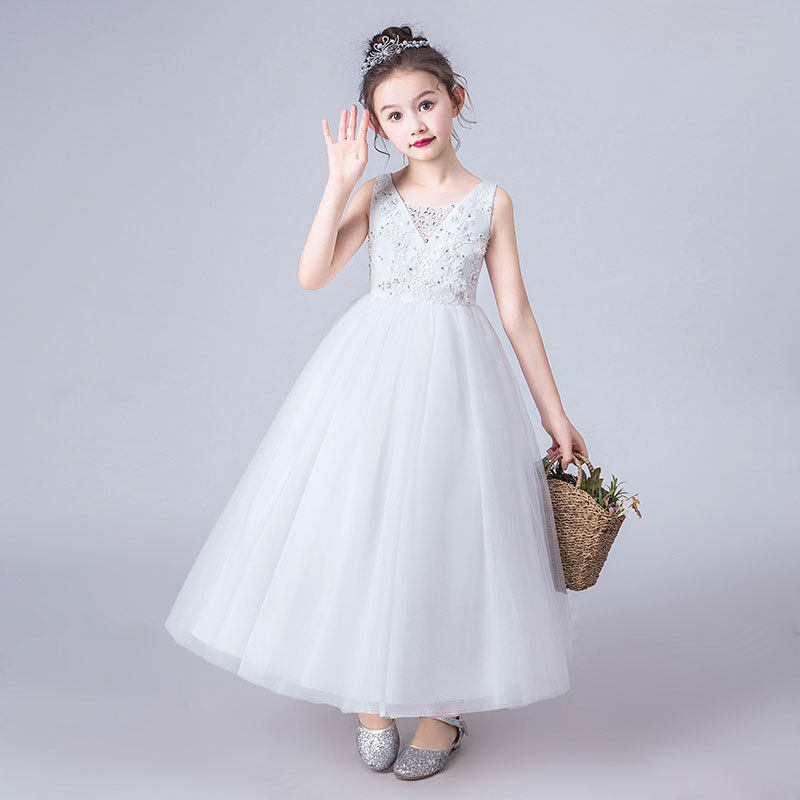 儿童公主裙新款花童主持人演出服 佐曼琳连衣裙