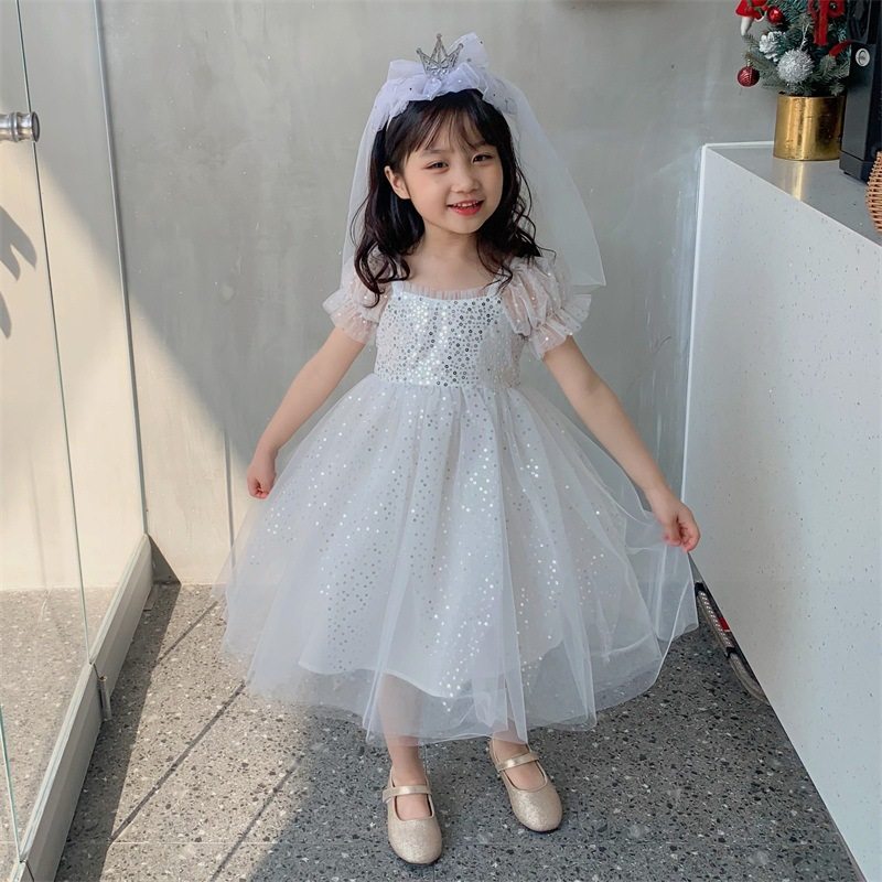 女童连衣裙蓬蓬纱蕾丝夏婚纱裙子 佐曼琳连衣裙