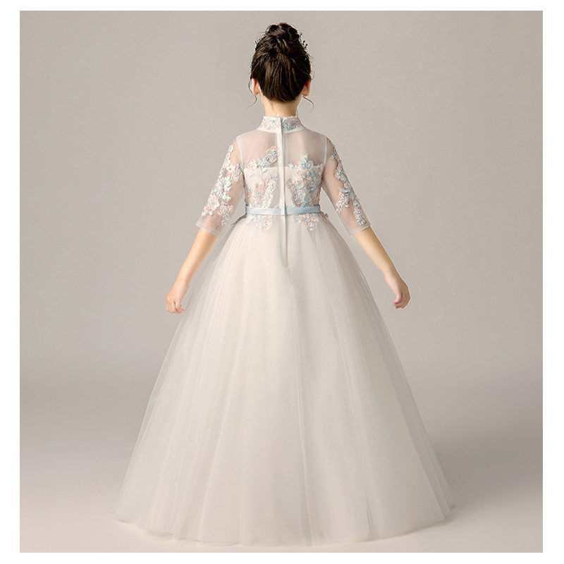 小花童女童蓬蓬纱钢琴表演服公主裙 佐曼琳连衣裙