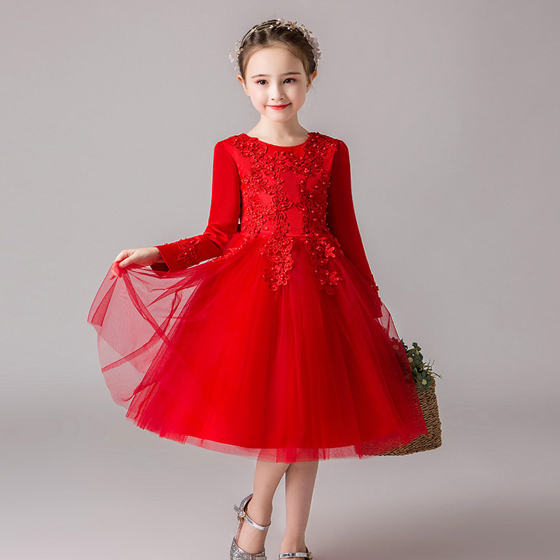 花童女儿童女童公主裙洋气演出服 佐曼琳连衣裙