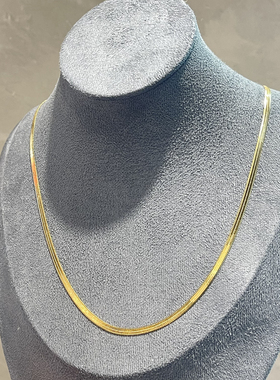 琪娅拉通体S925纯银宽3mm扁蛇骨链项链