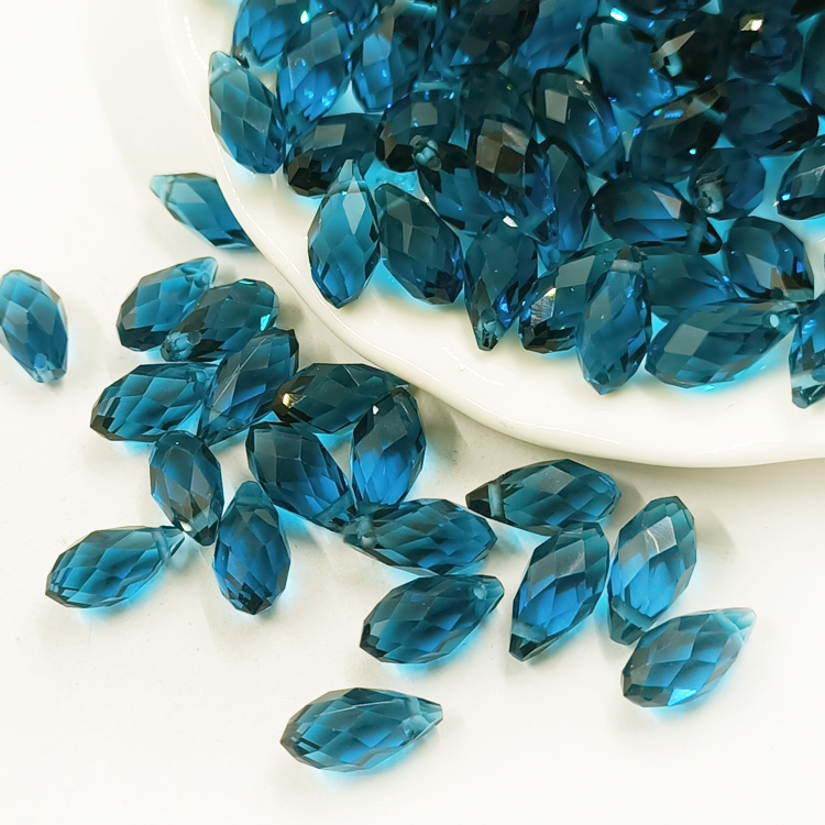 横孔水滴珠 雨滴diy水晶玻璃珠子散珠手工串珠材料饰品配件6*12mm - 图1