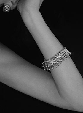 SUCRÉ 不规则造型设计感手工镀锌银中性设计款手环手链男女同款