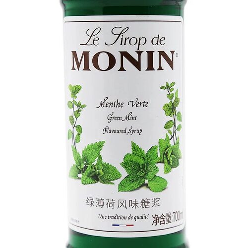 莫林绿薄荷味糖浆 果露 MONIN 700ml 调咖啡饮料鸡尾酒烘焙 - 图0