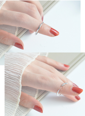 光面不规则开口戒指日韩设计感