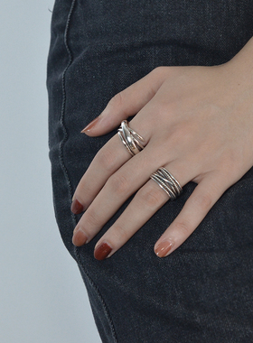 小众设计男女纯银做旧戒指