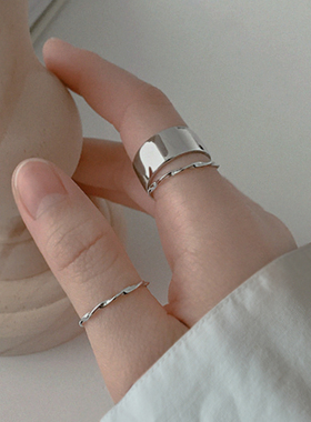 无怯925纯银简约开口可调节银戒