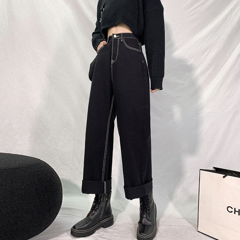 2022年春装新款直筒宽松阔腿牛仔裤 pstylejeans牛仔裤