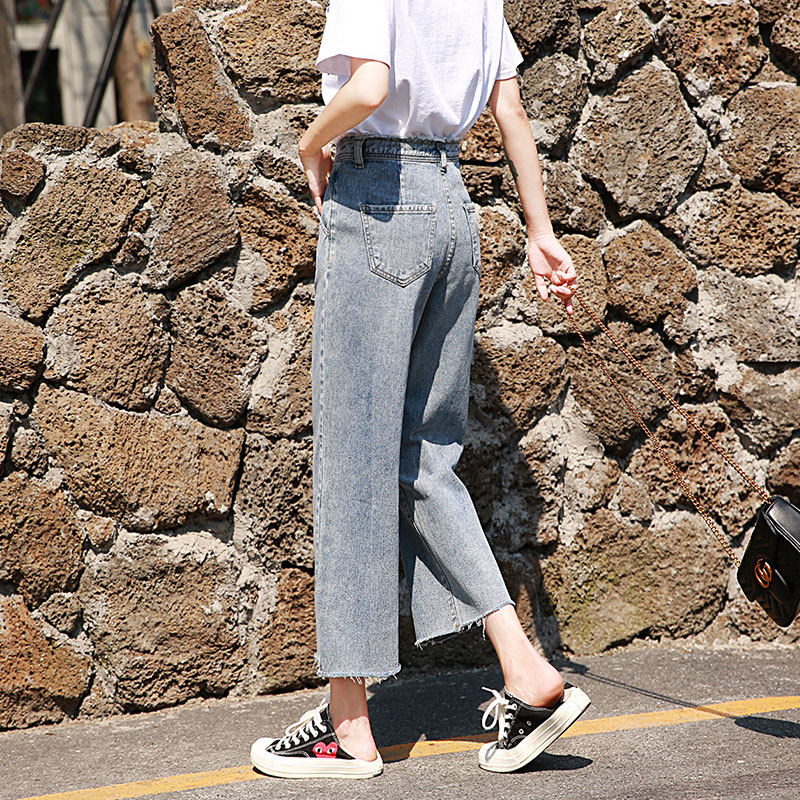 泫雅2020春夏新款高腰垂感牛仔裤 pstylejeans牛仔裤
