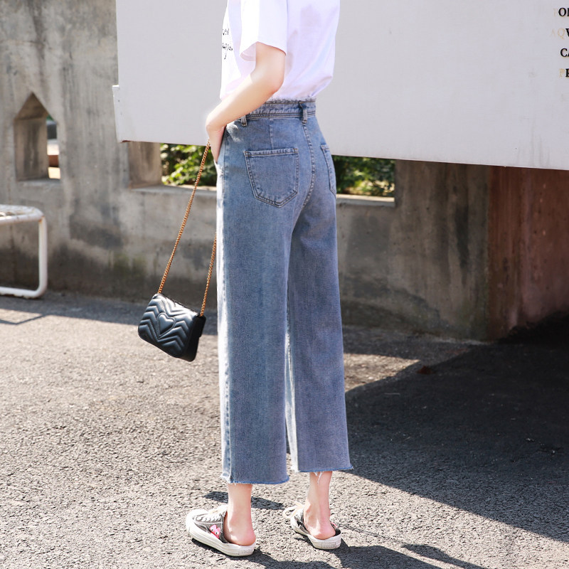 泫雅2020春夏新款高腰垂感牛仔裤 pstylejeans牛仔裤