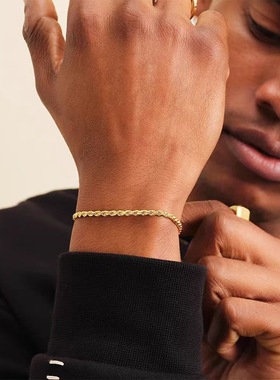 麻花链钛钢不掉色手链