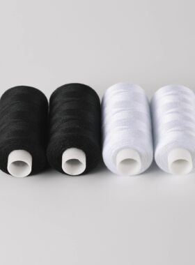 40/2  Black and White Dual Color 500 Size Polyester Sewing T