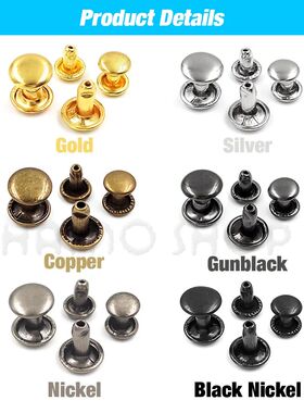 100sets 6-8mm Metal Double Cap Round Rivets Studs Collision