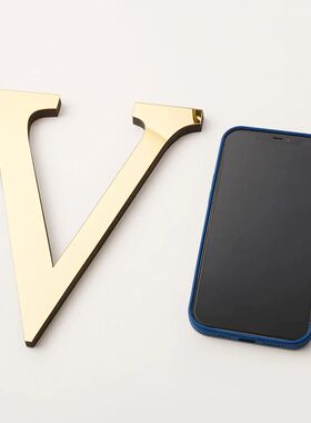 Large Size 20cm Gold & Sivler 3D Acrylic Mirror Surface Engl