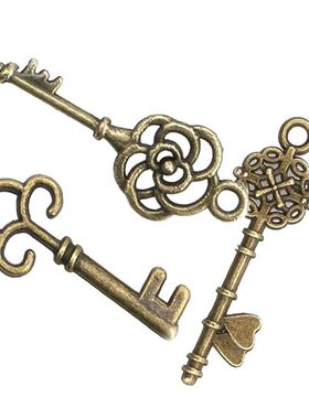 13pcs Vintage Skeleton Keys Antique Bronze Keys Retro Pendan
