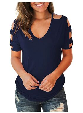 Off Shoulder Top Women's Short Sleeve Hollow Out Cold Summer