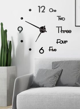 3D Wall Clock DIY Big Wall Clocks Modern Living Room Acrylic