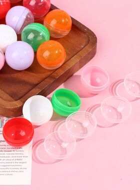 100Pcs Plastic Empty Toy Vending Capsules Half Clear Half Co