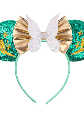 New Chic Mickey Mouse Ears Headband Big Beautiful Bow Sequin