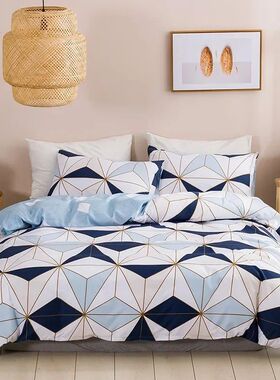 Geometric Print Queen Bedding Set Soft Comfortable King Size