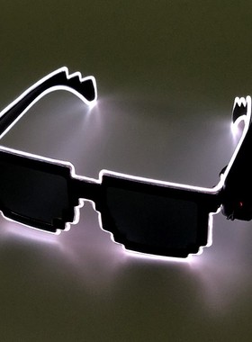 LED发光眼镜马赛克蹦迪墨镜男女