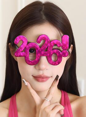 2026数字搞怪眼镜跨年墨镜道具女