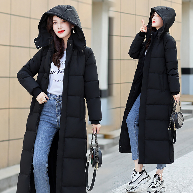 韩系外套冬天棉服2023年新款女设计感小众中长款过膝棉衣加厚棉袄