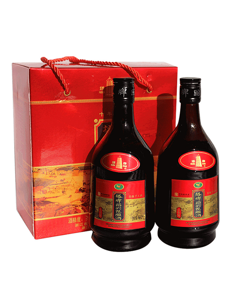 绍兴黄酒塔牌十年手工冬酿花雕酒680ml*2瓶老酒年份酒加饭酒10年 - 图0