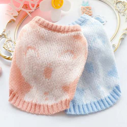 Осенний двусторонний трикотажный свитер для принцессы, с медвежатами