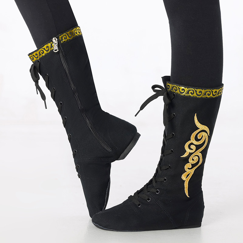 蒙古舞蹈靴艺考绣花演出练功女长筒鞋子跳舞男民藏族舞台马靴爵士,淘宝优惠券,粉丝福利购,淘宝优惠卷