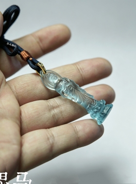 【站姿施愿·阿弥陀佛·影青色系列。】非遗臻娑琉璃·吊坠随身佛
