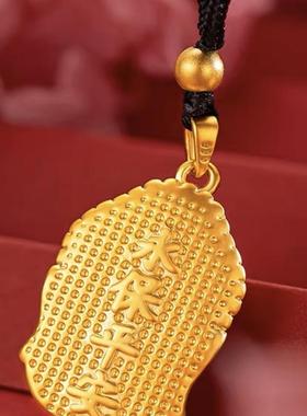 佛头吊坠项链绳子越南沙金镀24k金999古法平安佛吊坠大日如来佛牌