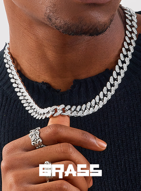 镶钻项链毐创精致包装古巴链