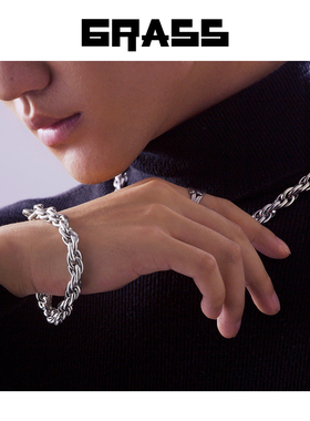 毐创通用钛钢无潮流双层编织手链