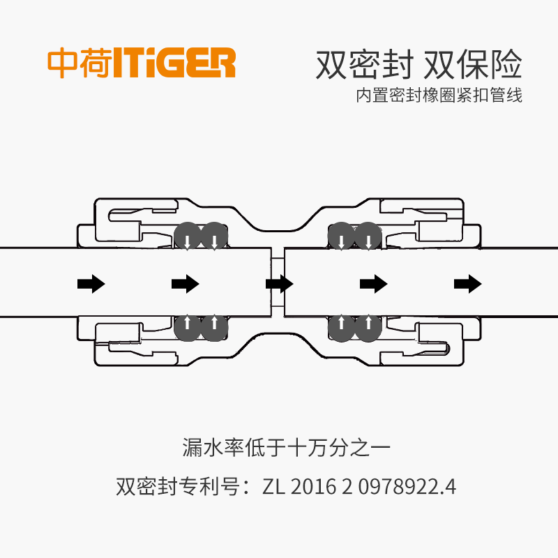 中荷2分正T型长插栓净水器接头配件RO机纯水机快速接头管件1820-H-图2