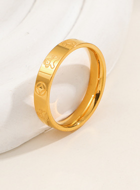 2026年新款招财小马钱币戒指女小众设计好运轻奢高级感钛钢不掉色