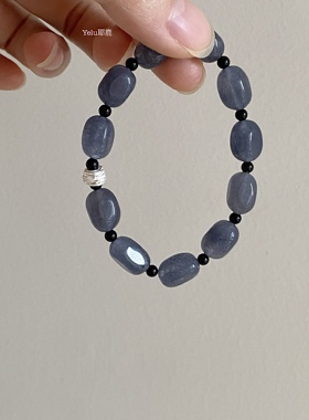 Yelu玉髓桶珠手链新中式串珠手串简约复古女生男生饰品礼物配饰