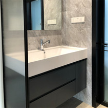 Lily sauce Tongan artificial stone integrated basin bath cabinet solid wood Japanese style minimalist microlite integrated basin Ganyuan bathroom