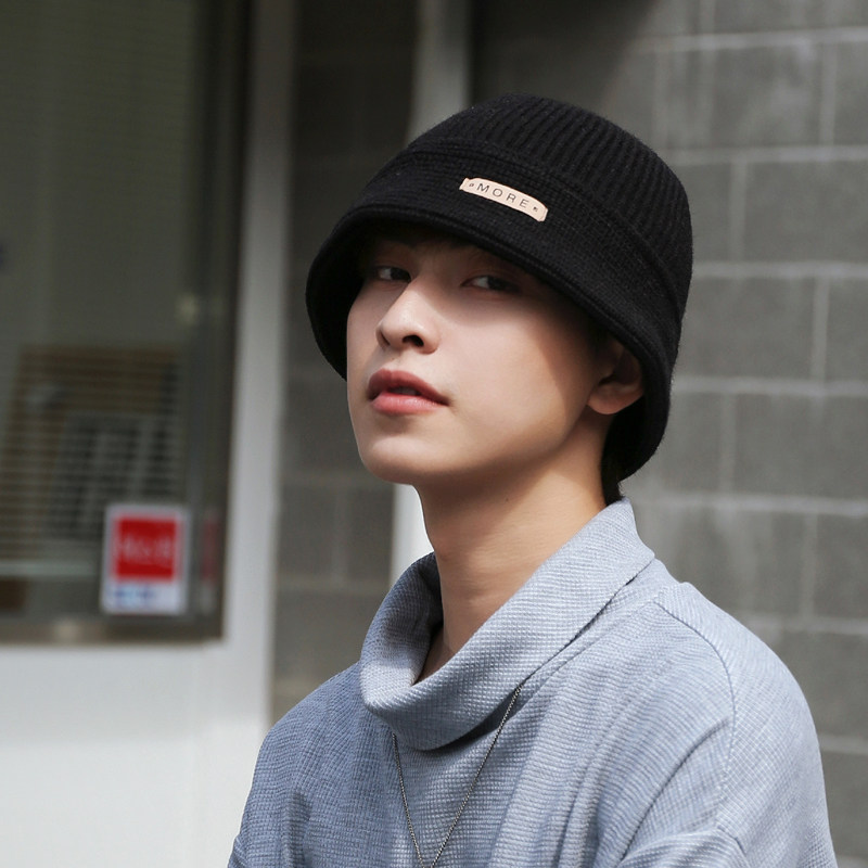 渔夫帽男毛线帽秋冬保暖护耳潮流ins男帽时尚百搭盆帽套头针织帽,淘宝优惠券,粉丝福利购,淘宝优惠卷