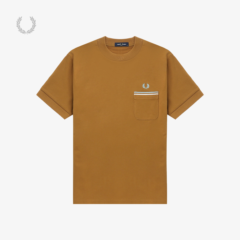 FRED PERRY男士短袖T恤2024夏季新款休闲宽松麦穗刺绣口袋潮M4650 - 图2